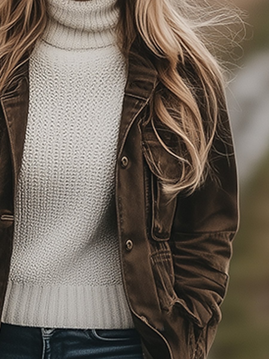 Casual Lapel Windproof Multi-pocket Work Jacket